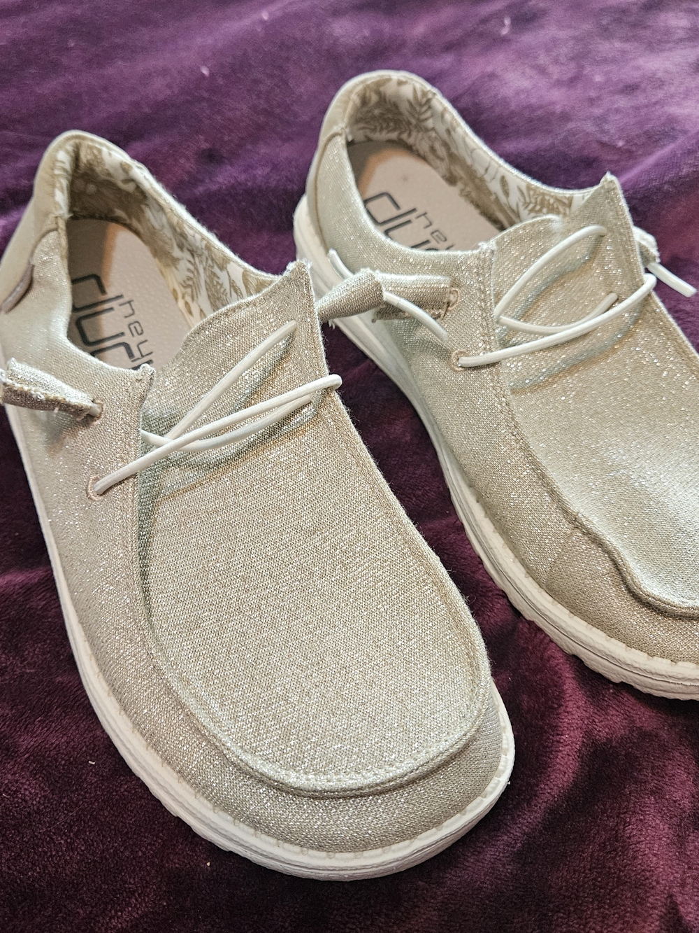 Hey Dude Metallic Champagne Slip-On Shoes